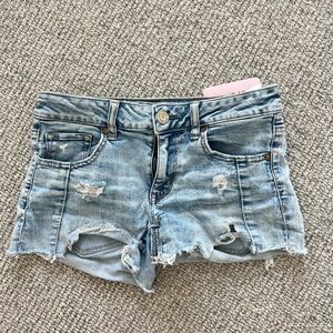 stretchy denim shorts